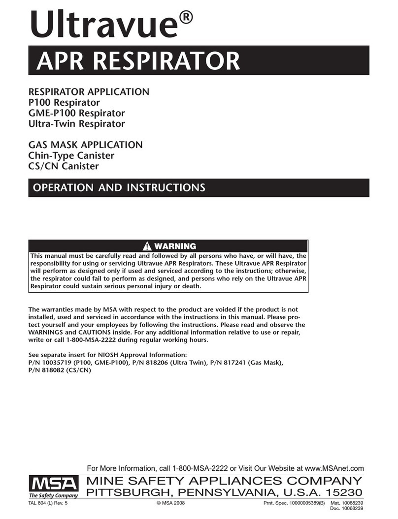 MSA Ultravue P100 User manual