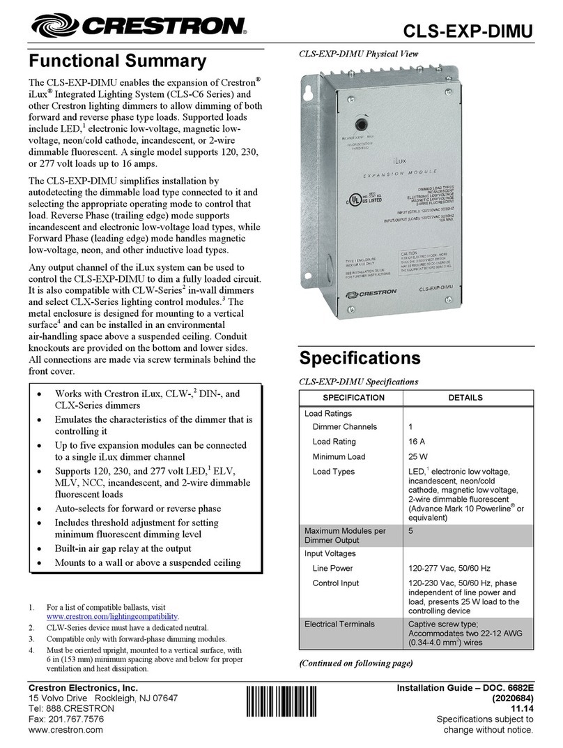Crestron CLS-EXP-DIMU User manual Crestron CLS-EXP-DIMU User manual