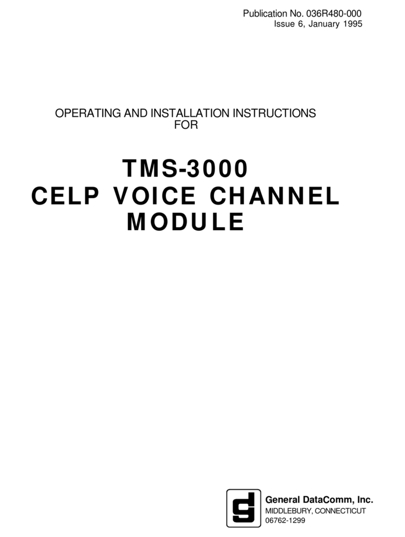 General DataComm TMS-3000 Operating and installation instructions