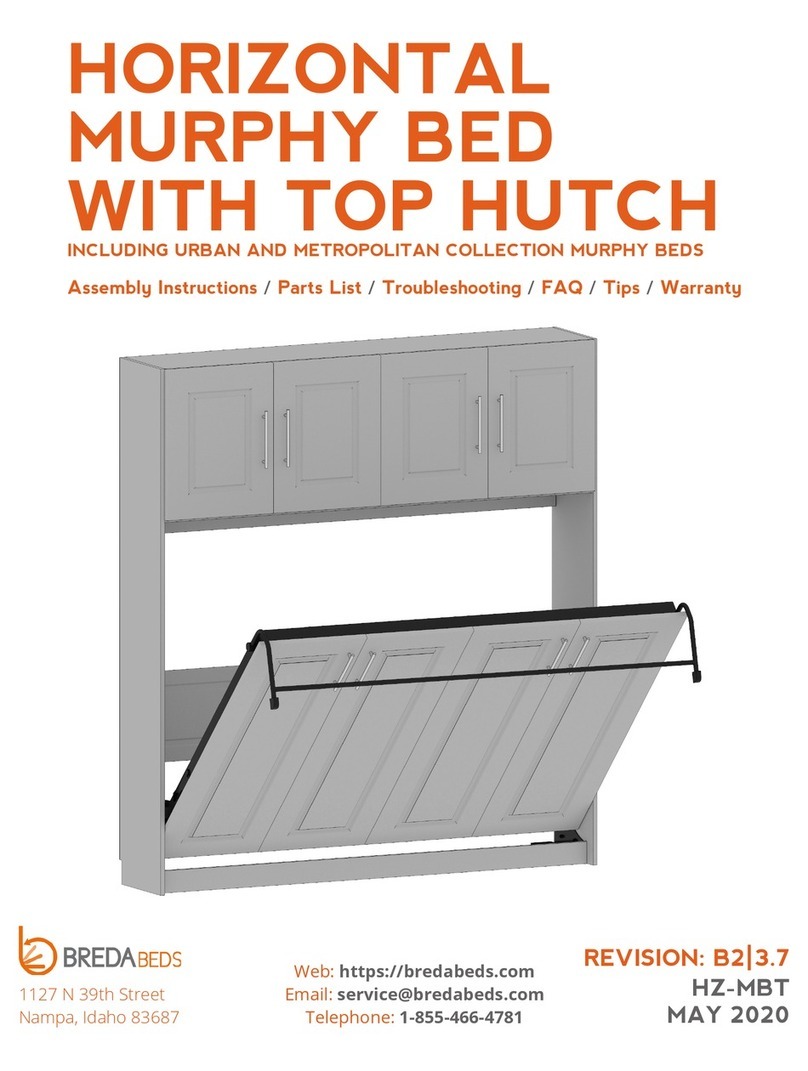 BREDABEDS HORIZONTAL MURPHY BED WITH TOP HUTCH Assembly instructions