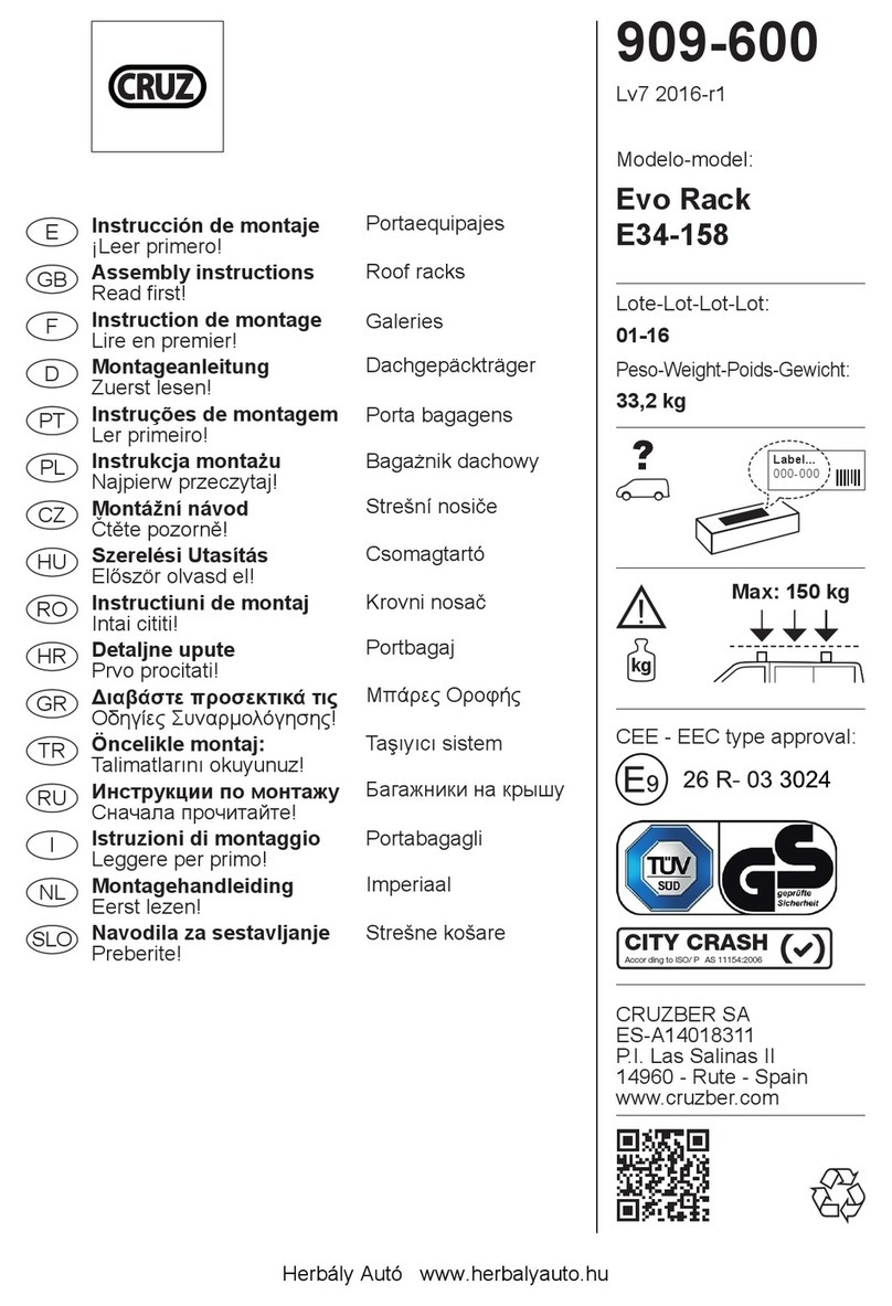 Cruz Evo Rack E34-158 Assembly instructions