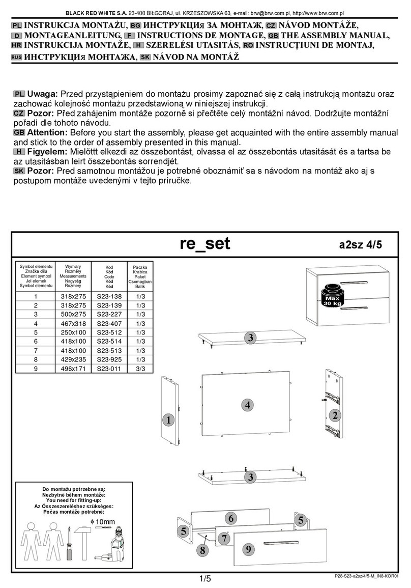 BRW re set a2sz 4/5 Assembly manual