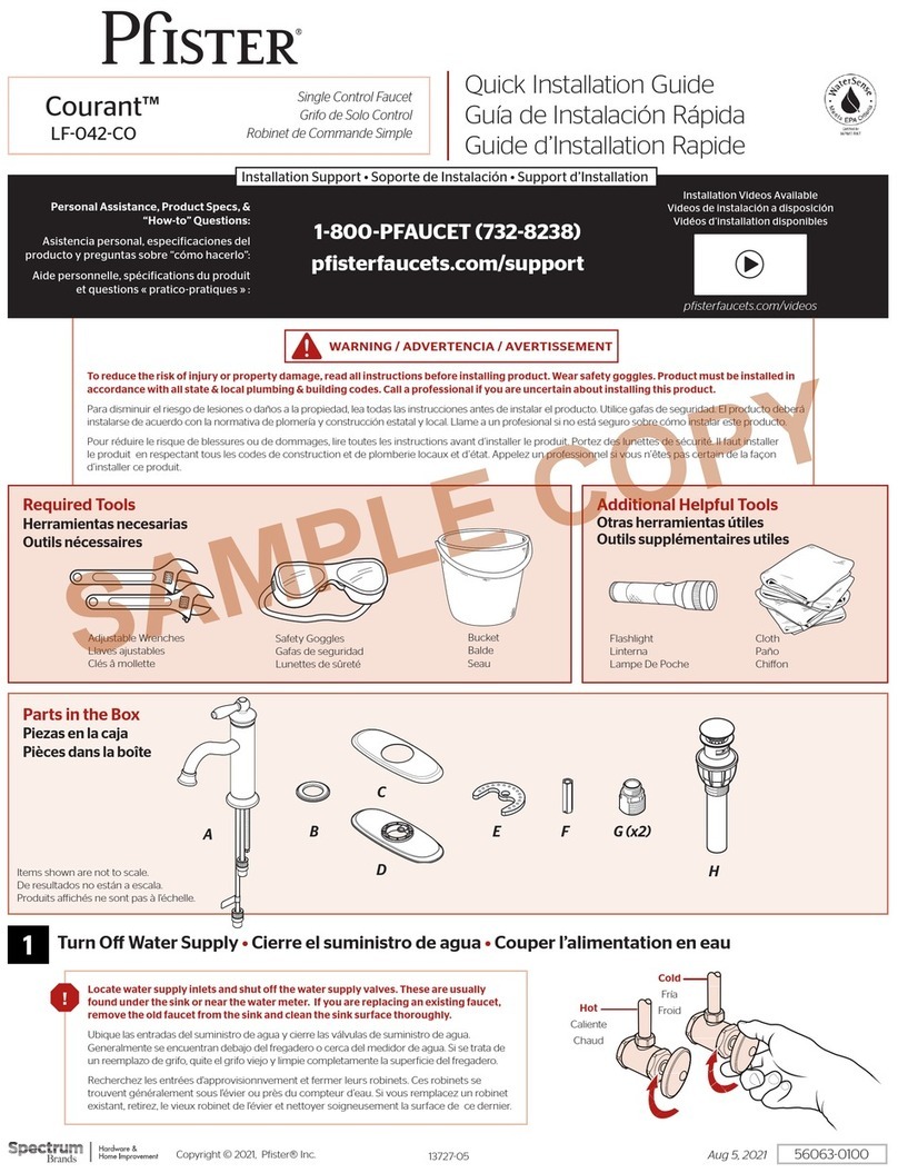 Spectrum Brands Pfister Courant LF-042-CO Quick installation guide