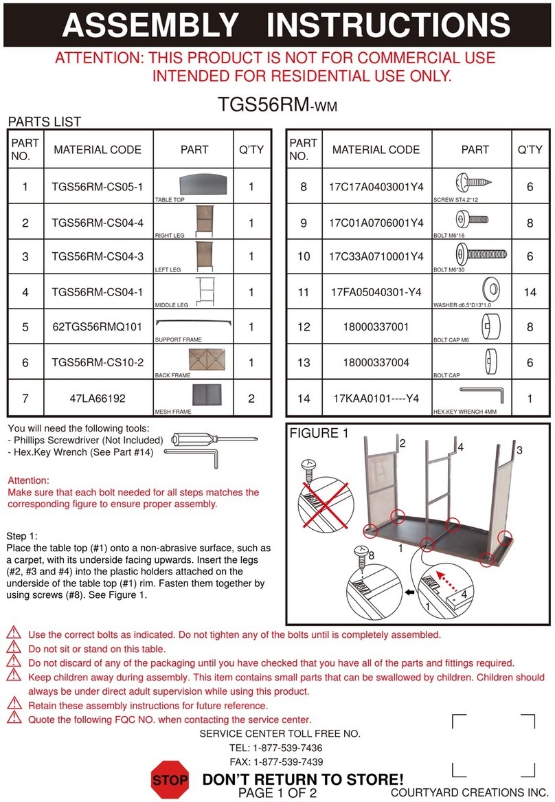 Courtyard Creations TGS56RM-WM User manual