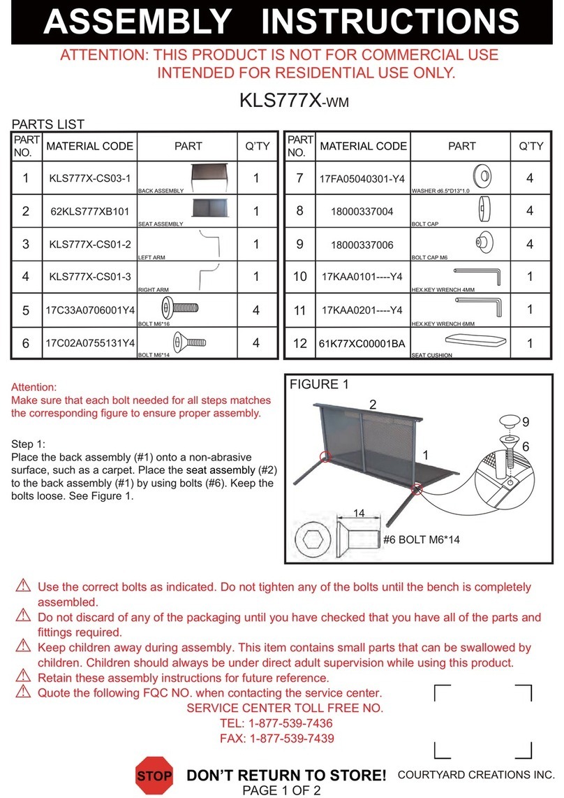 Courtyard Creations KLS777X-WM User manual