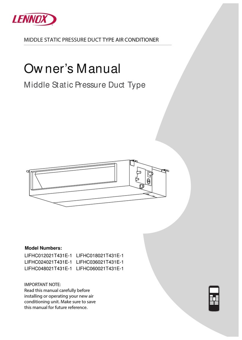 Lennox LIFHC012021T431E-1 owner's manual