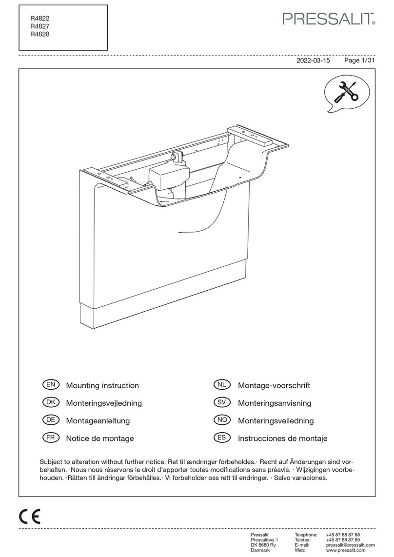 Pressalit MATRIX R4822 Mounting instruction