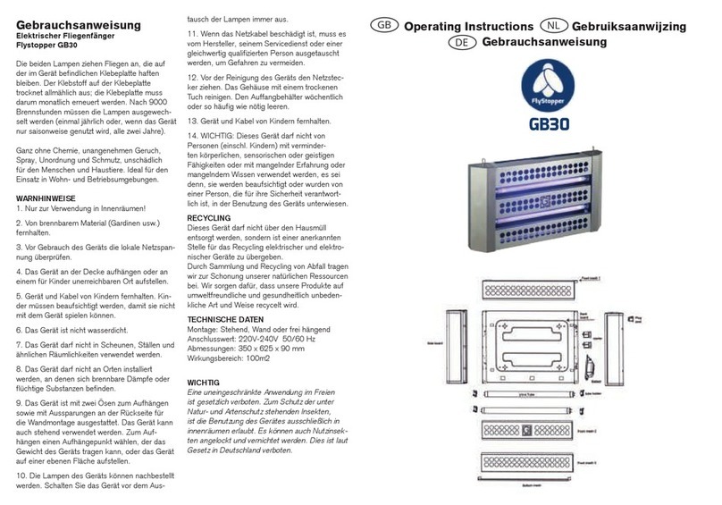 Flystopper GB30 operating instructions