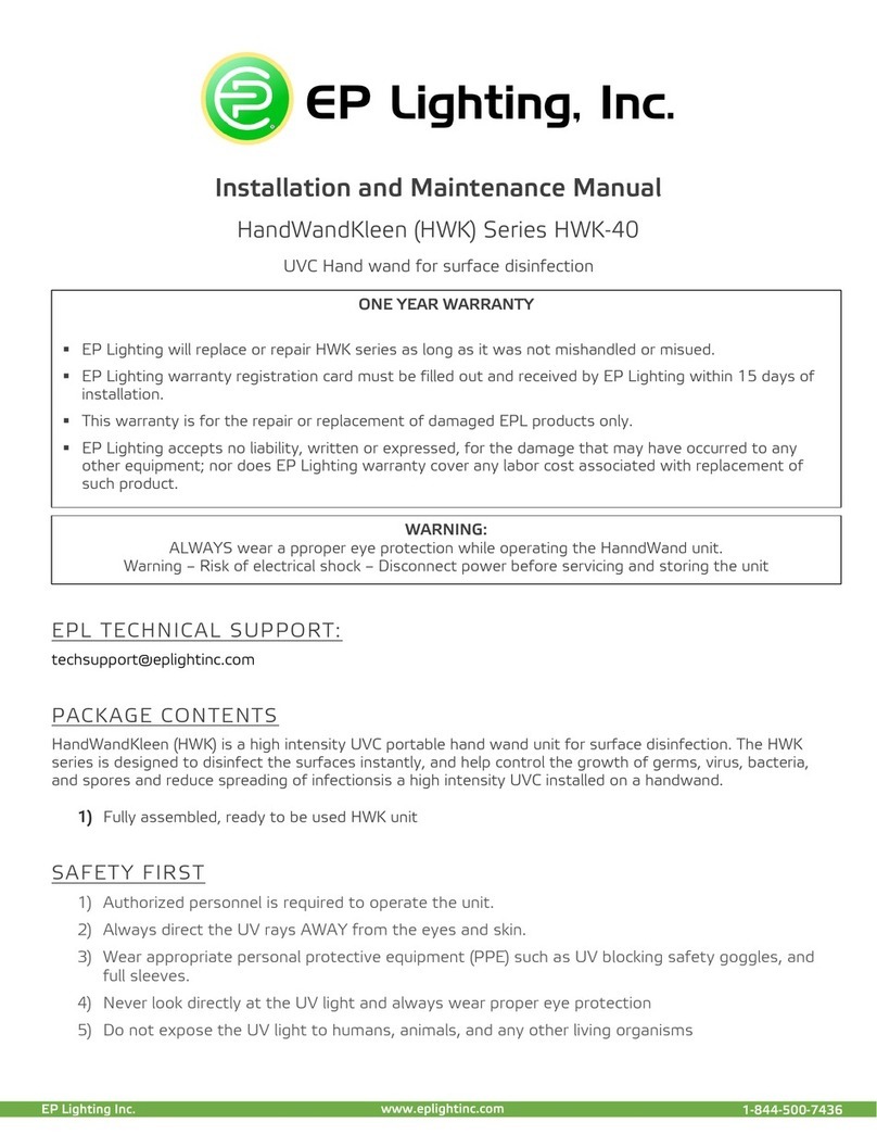 EP Lighting HandWandKleen Series Installation and maintenance manual