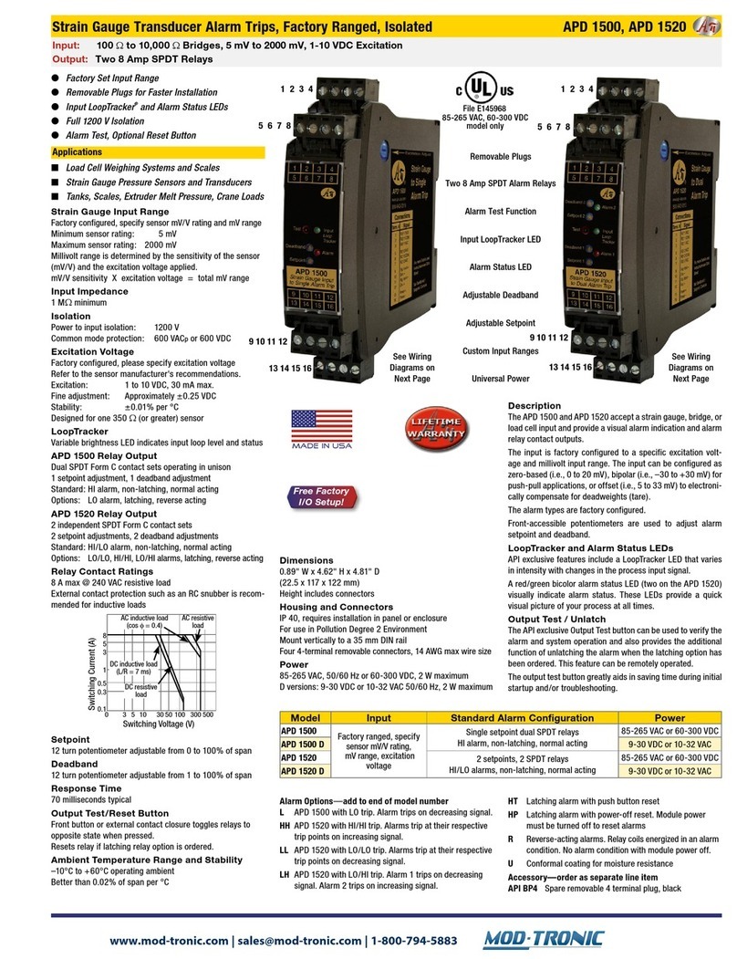 Mod-tronic APD 1500 Series quick start guide