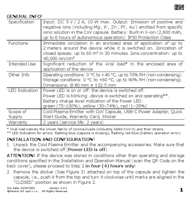 Perenio IONIC SHIELD PEWOW01COVUK instructions