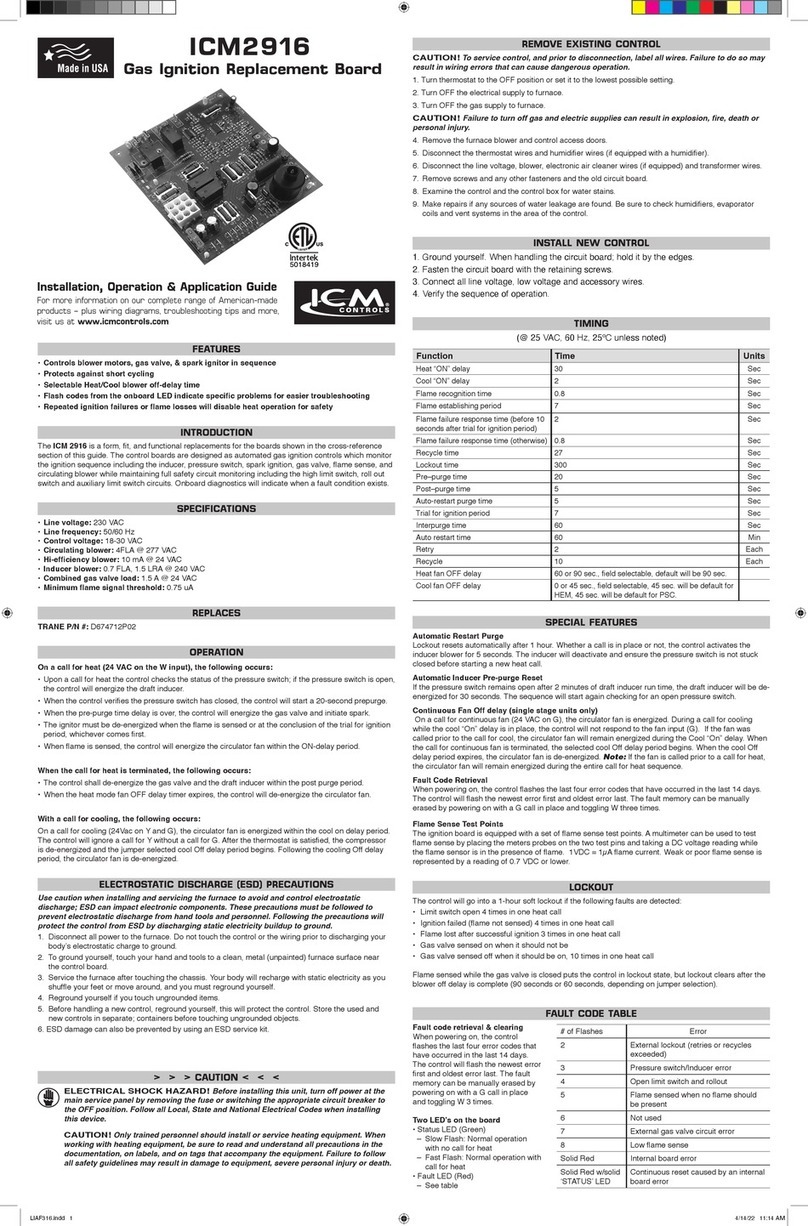 ICM Controls ICM2916 General instructions