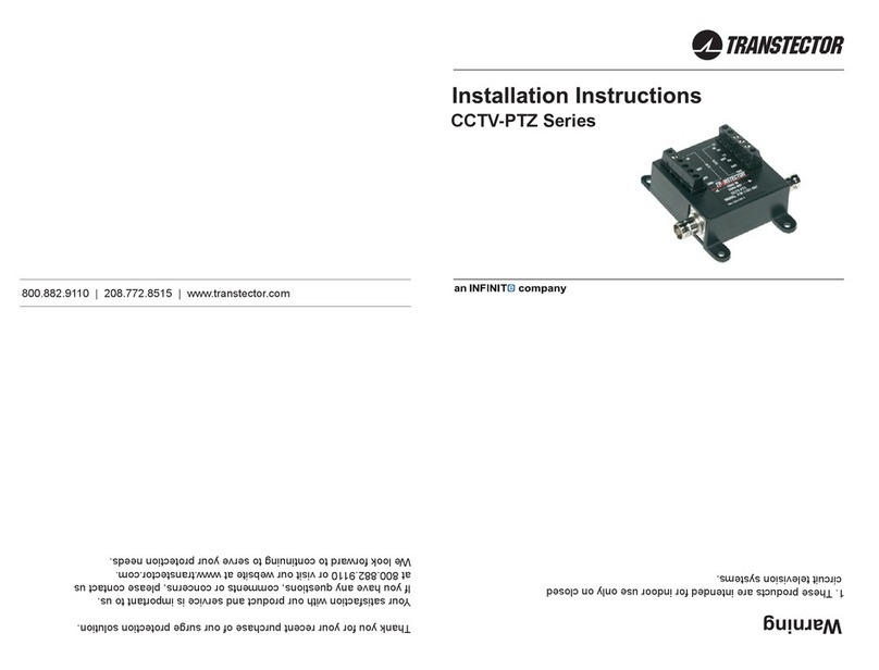 Infinite TRANSTECTOR CCTV-PTZ Series installation instructions