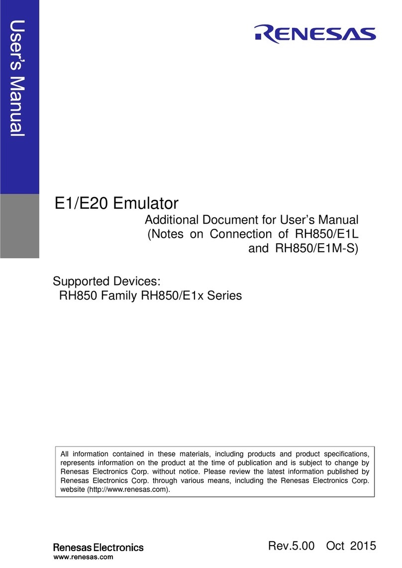 Renesas RH850/E1L Installation and operating instructions