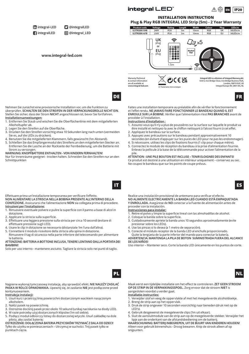 Integral LED ILSTRGBA159B User manual