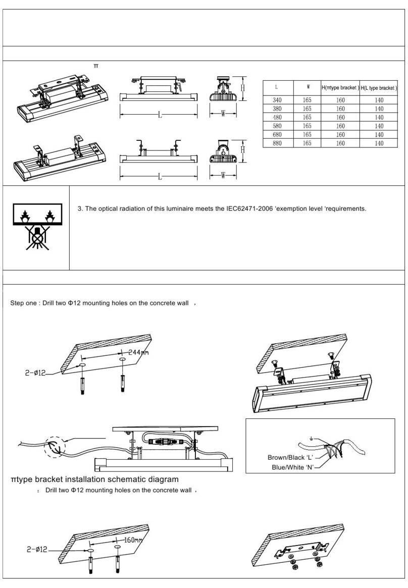 Kingsun TL1F Series Installation instruction