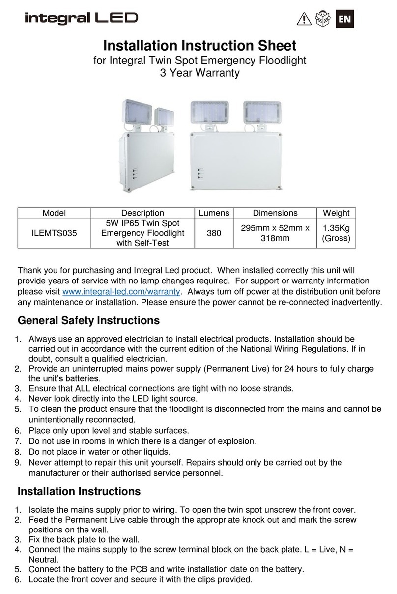 Integral LED ILEMTS035 Installation instruction sheet