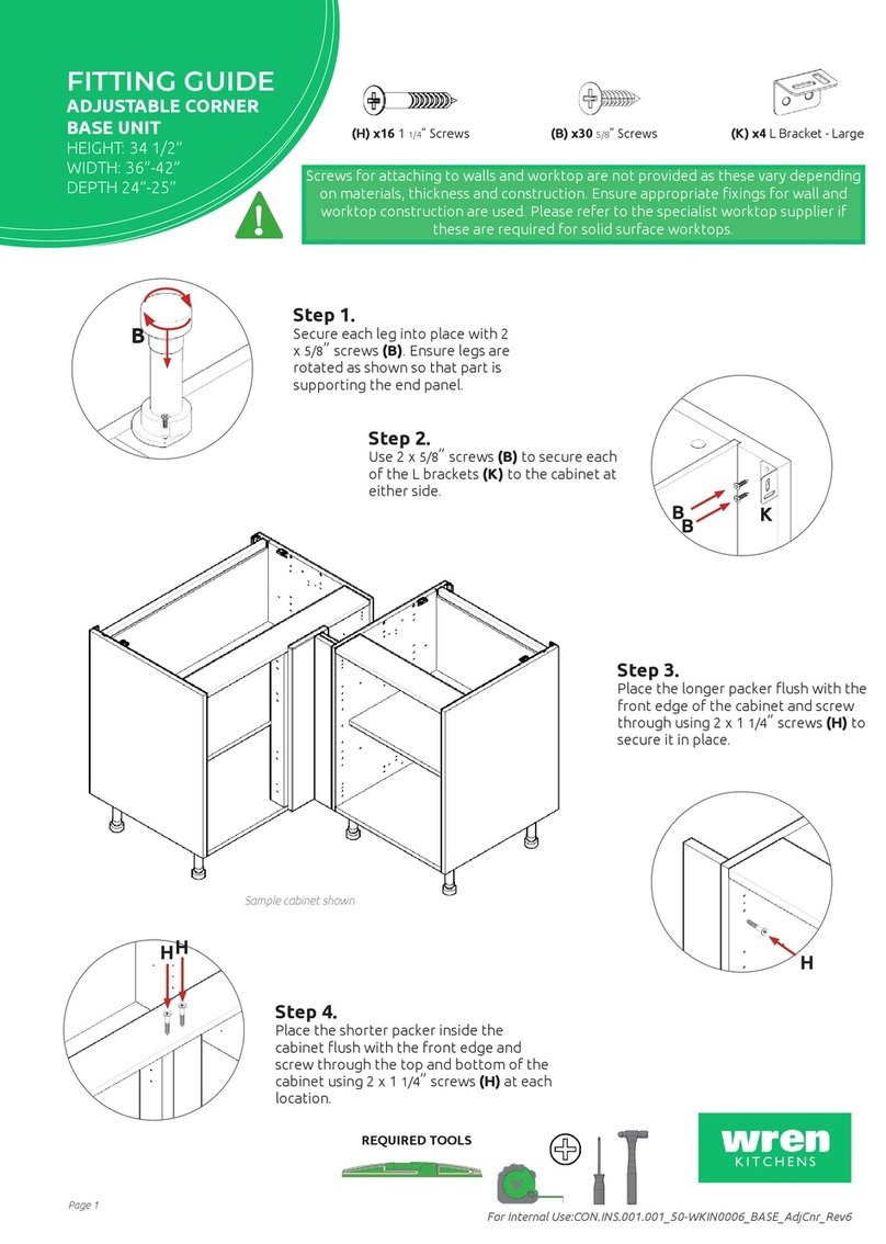 Wren Kitchens Adjustable Corner Base Unit Assembly instructions