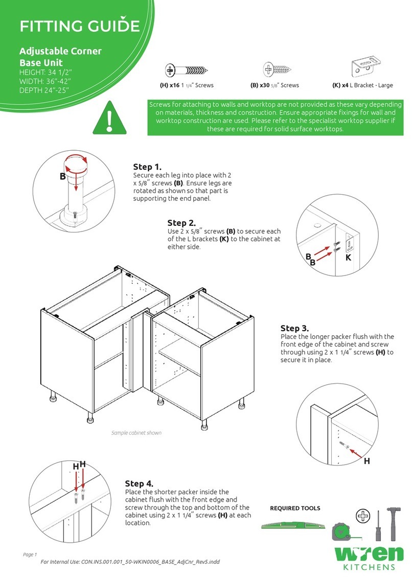 Wren Kitchens Adjustable Corner Base Unit Assembly instructions Wren Kitchens Adjustable Corner Base Unit Assembly instructions