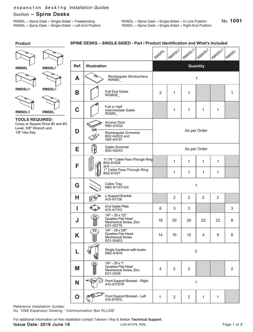 Teknion RMSRL Operating and maintenance instructions