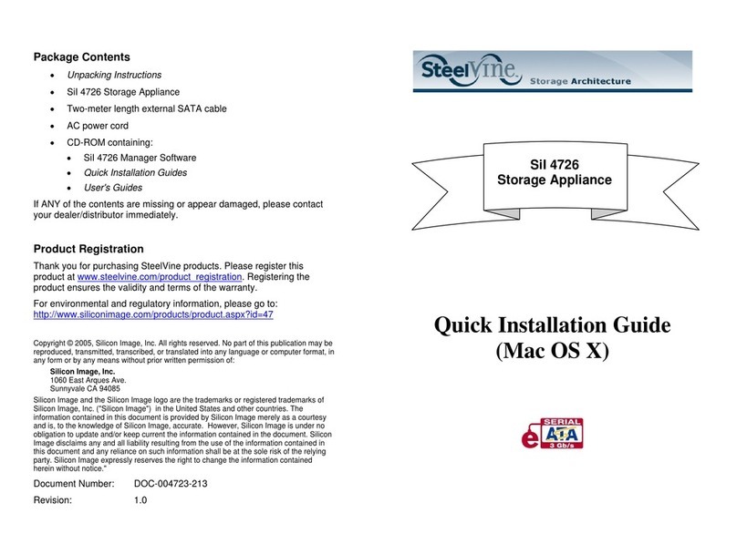 Silicon Image SteelVine SiI 4726 Quick installation guide Silicon Image SteelVine SiI 4726 Quick installation guide