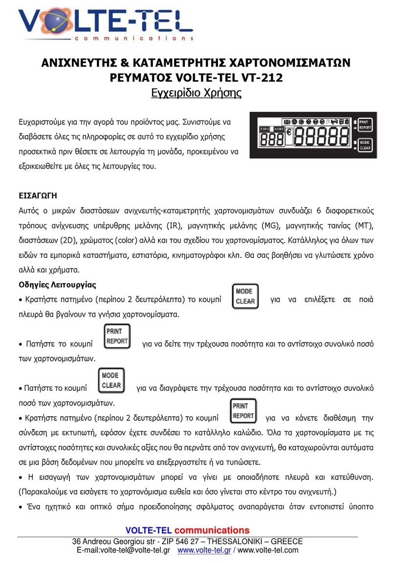 VOLTE-TEL Сommunications VT-212 Operation manual