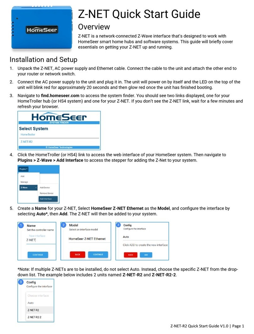 HomeSeer Z-NET quick start guide