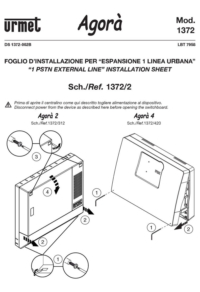 urmet domus Agora 2 Installation sheet