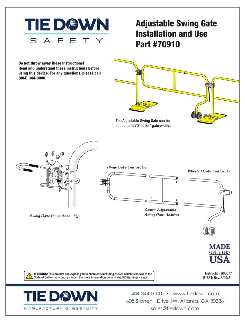 TIE DOWN 70910 Installation & use