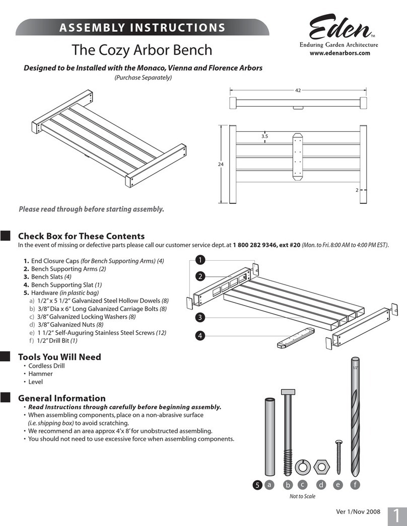 Eden Cozy Arbor Bench Assembly instructions