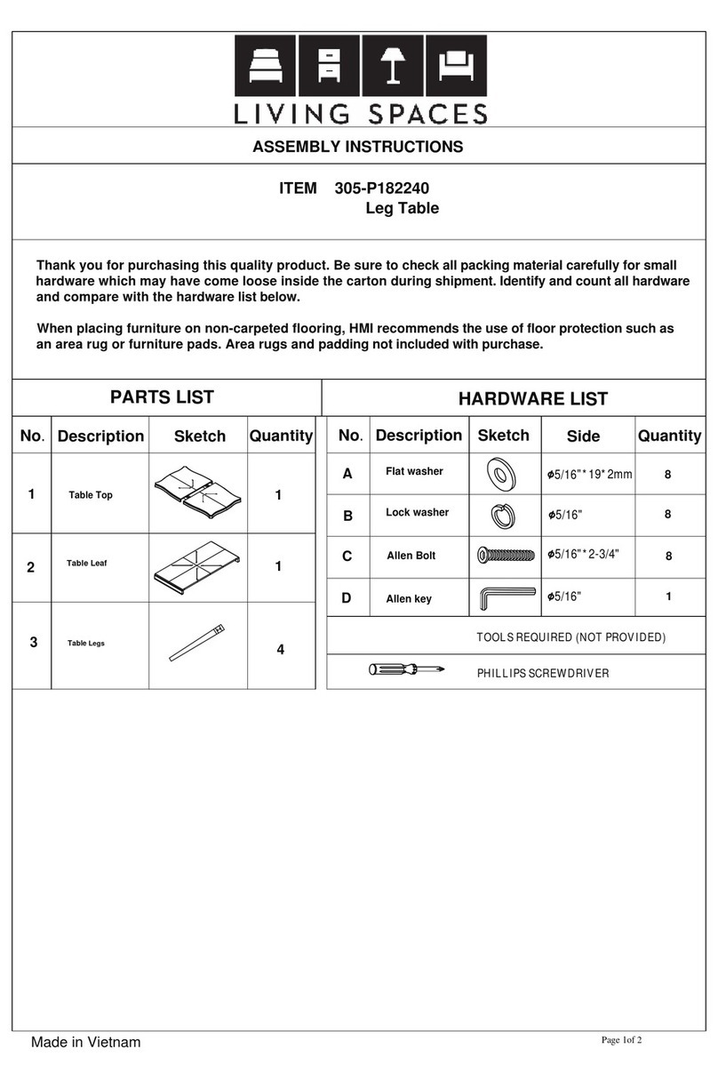 Living Spaces 305-P182240 User manual