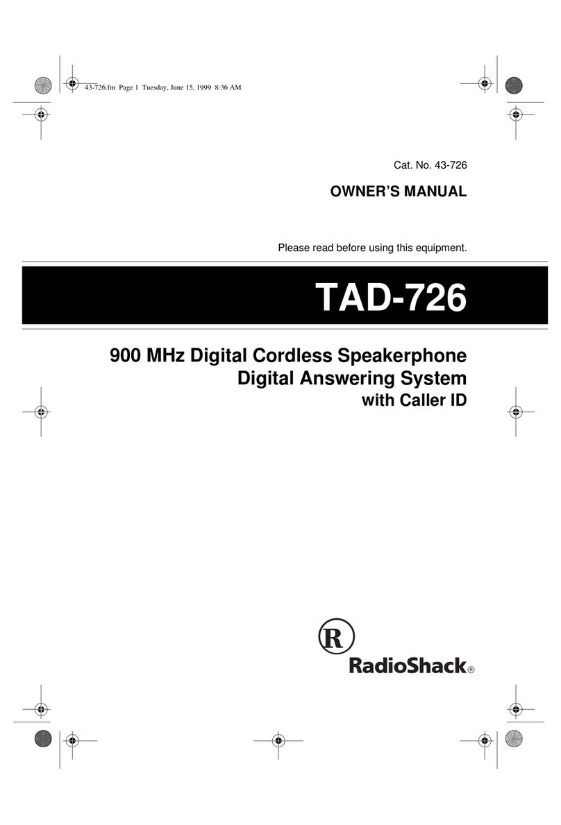 Radio Shack TAD-726 owner's manual