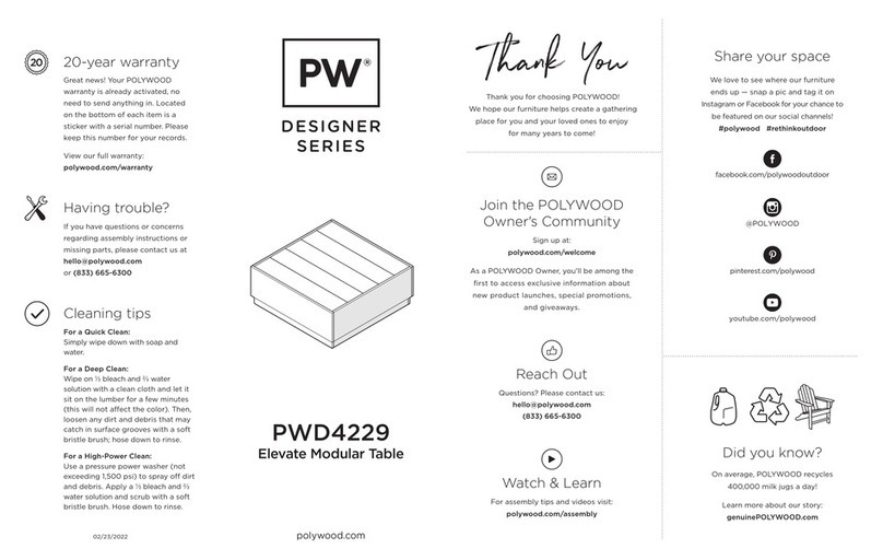 Polywood Designer Series Assembly instructions Polywood Designer Series Assembly instructions
