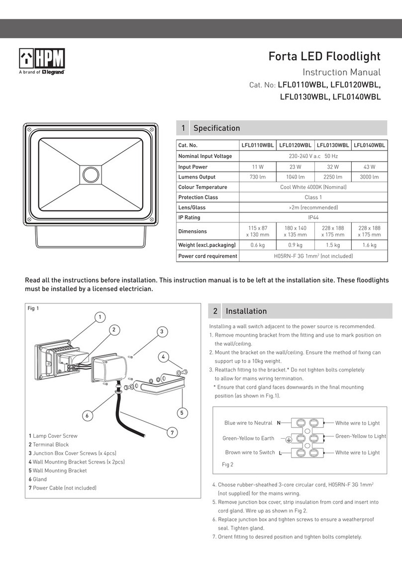 LEGRAND HPM Forta LFL0110WBL instruction manual