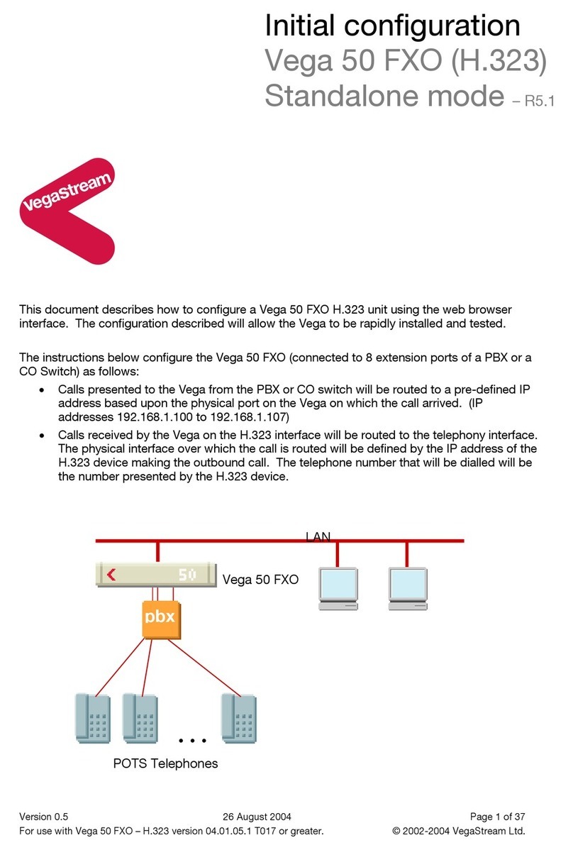 VegaStream Vega 50 FXO Quick guide