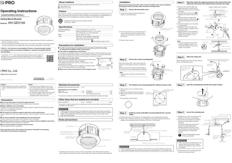 i-PRO WV-QED100 operating instructions