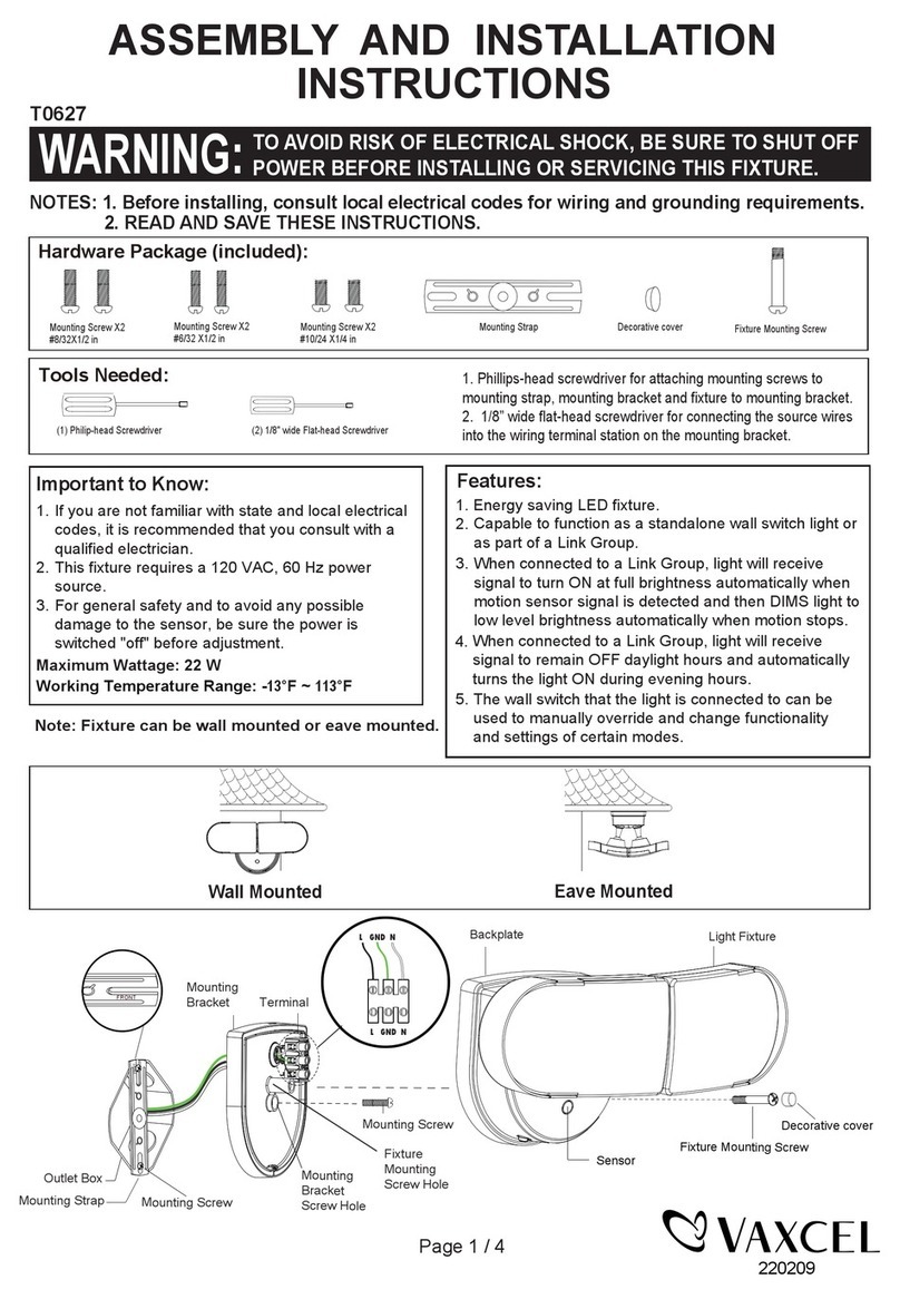 Vaxcel Lambda T0627 Instruction manual