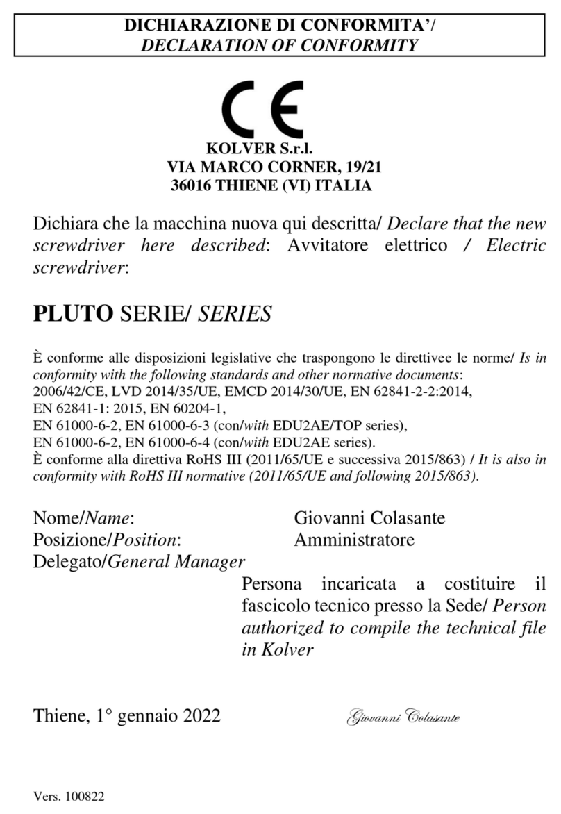 Kolver PLUTO 3P Operator's handbook