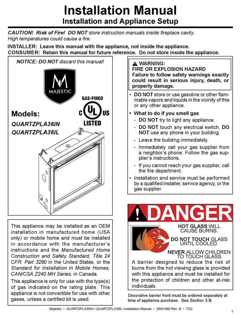 Majestic QUARTZ Series installation manual Majestic QUARTZ Series installation manual