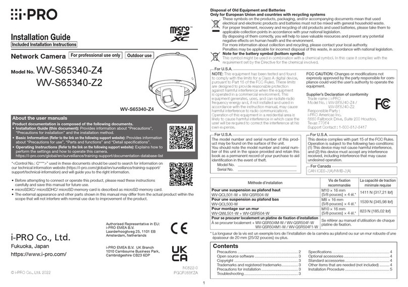 i-PRO WV-S65340-Z4 User manual