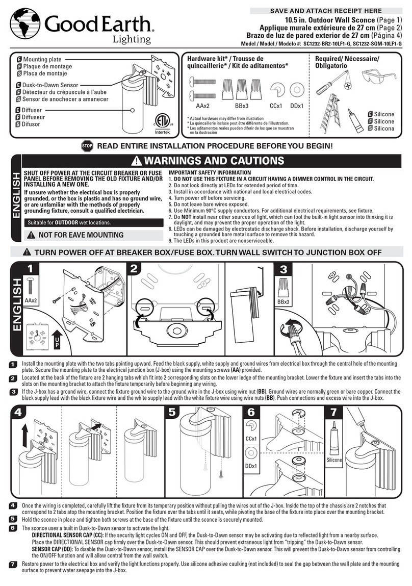 Good Earth Lighting SC1232-BR2-10LF1-G manual