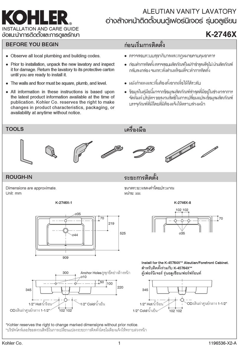 Kohler K-2746X Assembly instructions