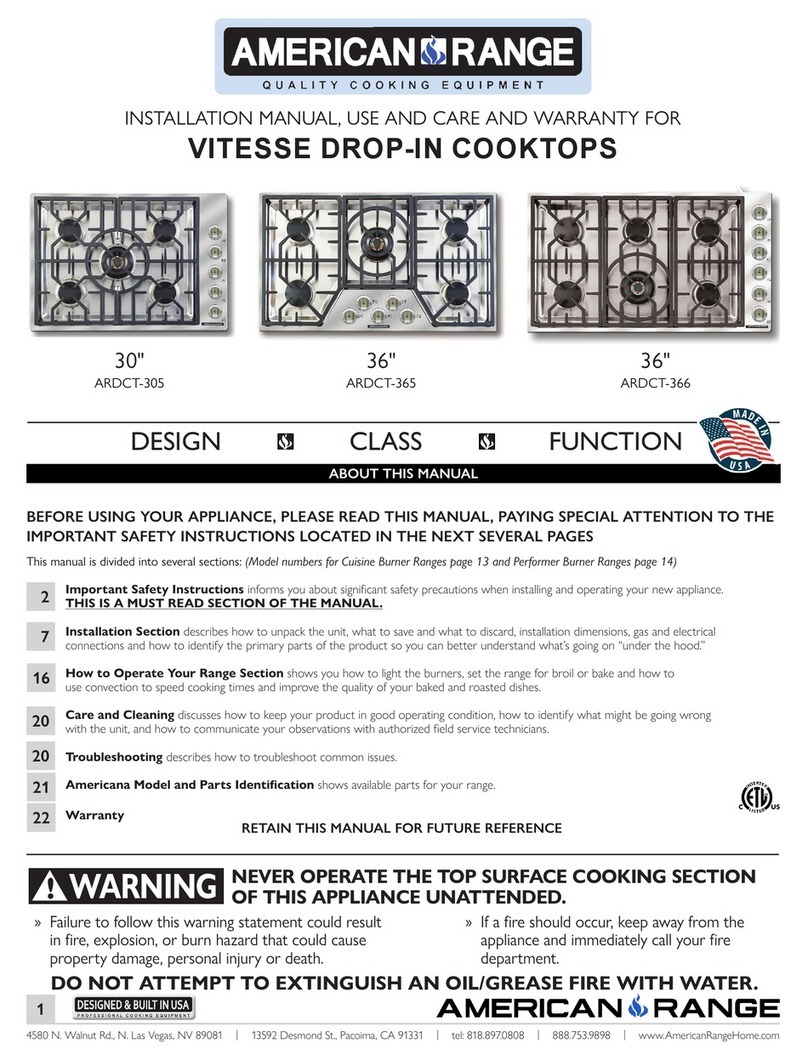 American Range VITESSE ARDCT-305 installation manual