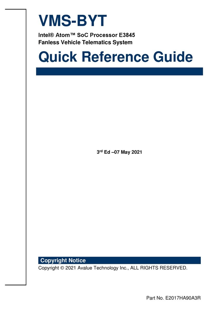 Avalue Technology VMS-BYT Quick reference guide