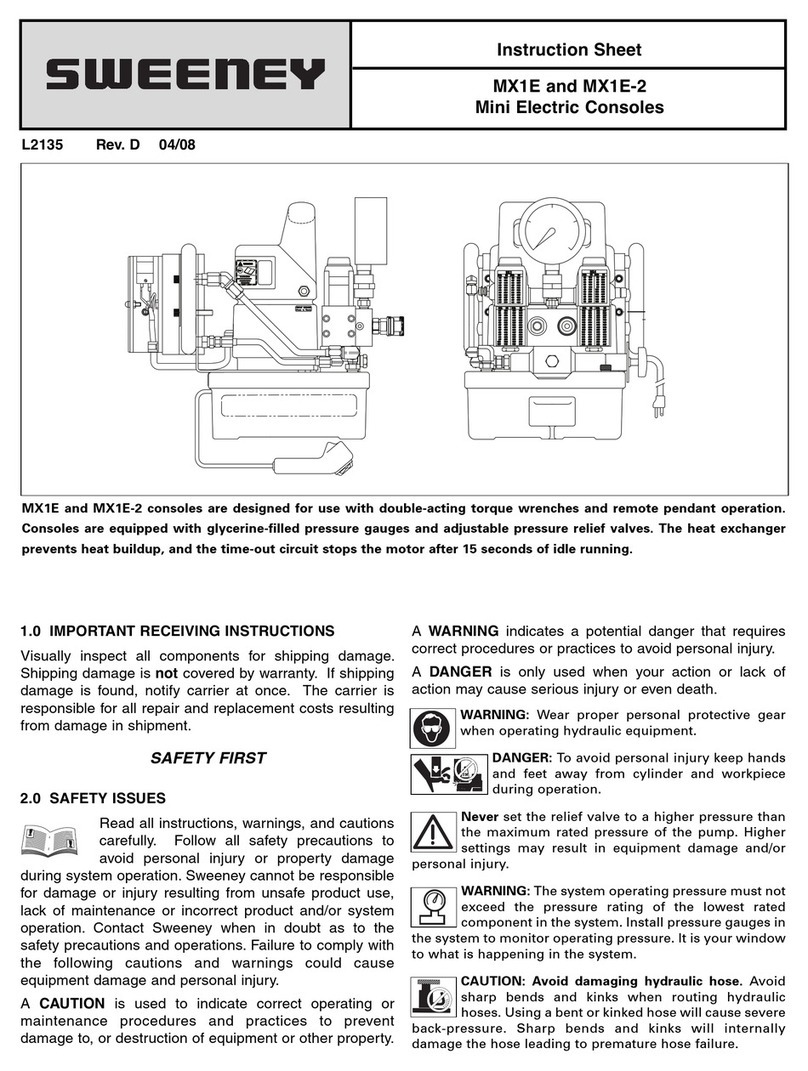 SWEENEY MX1E instruction sheet