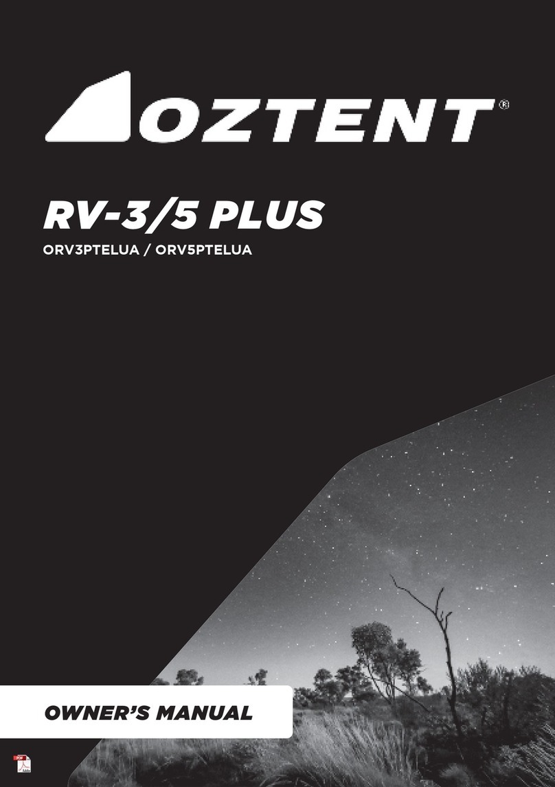 OZTENT RV-3 PlUS owner's manual