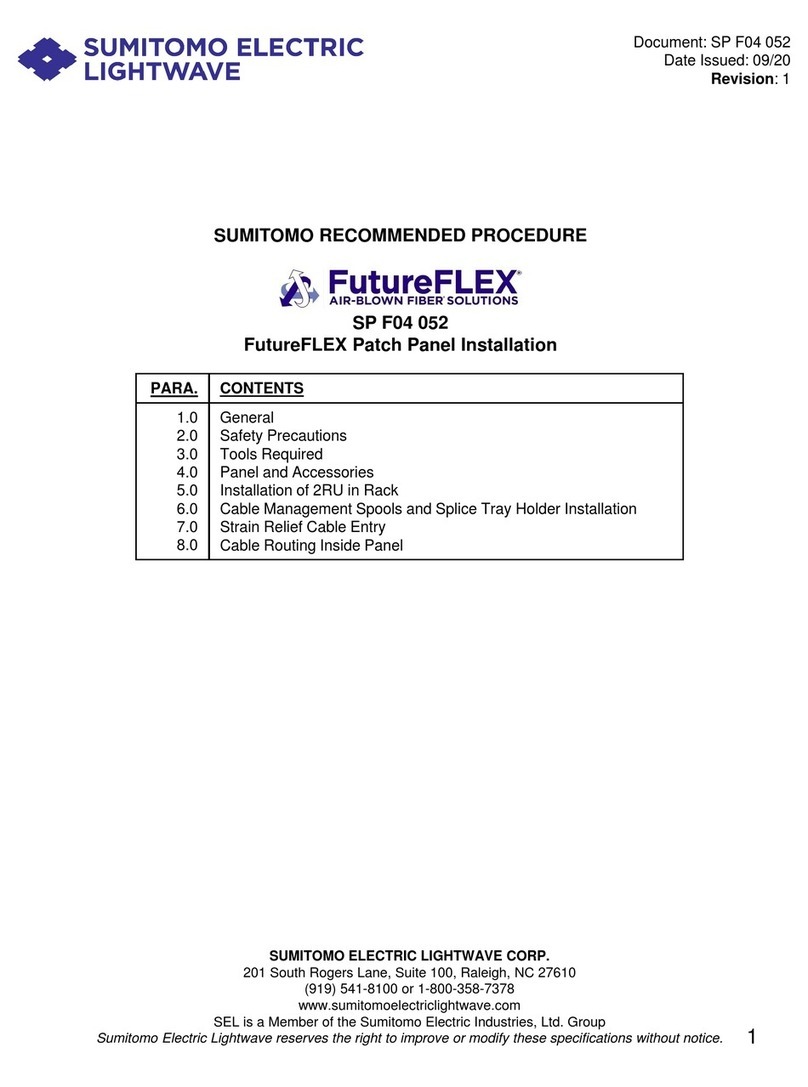 Sumitomo Electric Lightwave FutureFLEX installation manual