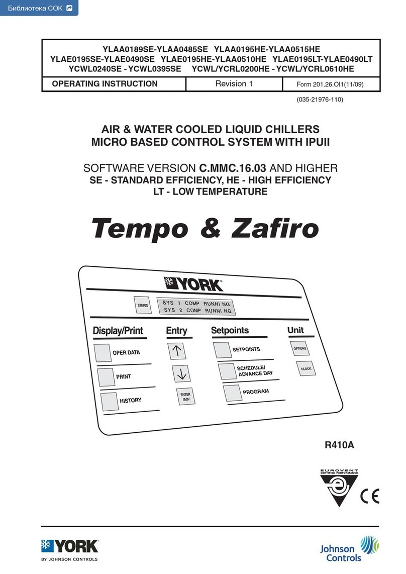 Johnson Controls YORK YLAA0189SE User manual