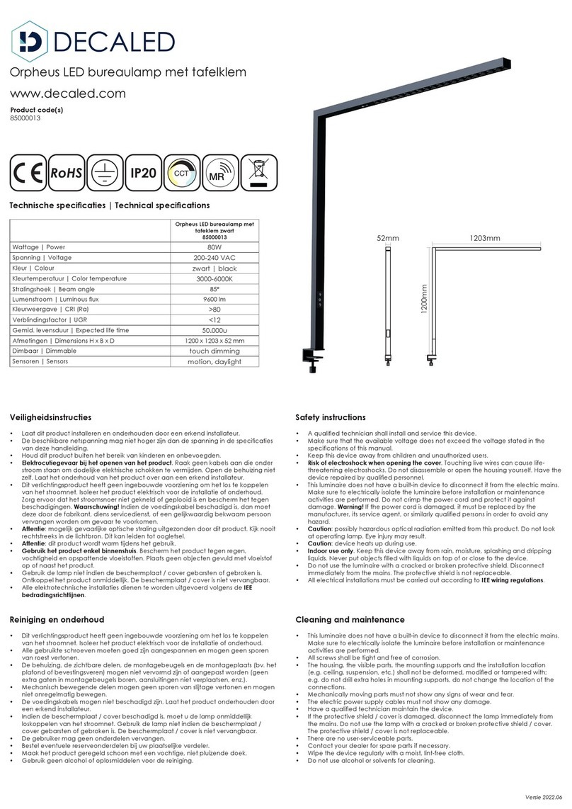 DecaLED Orpheus 85000013 quick start guide