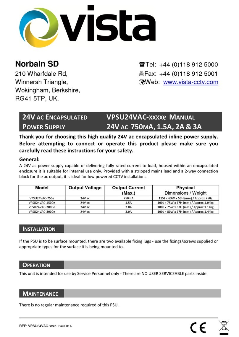 Vista VPSU24VAC Series User manual